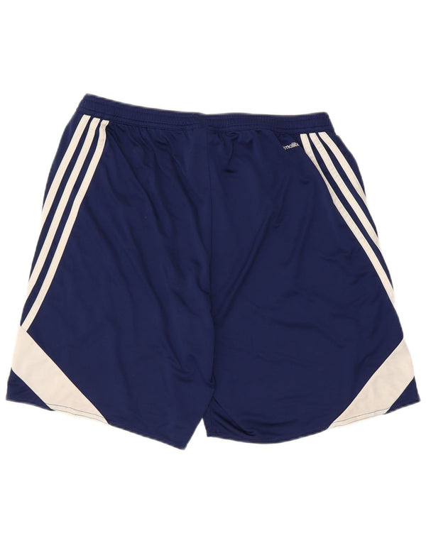 Pantaloncini sportivi Adidas Climalite da uomo di grandi dimensioni in poliestere color block blu navy