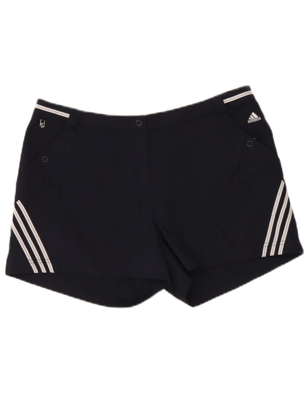 Pantaloncini chino Adidas Climalite da donna UK 16 Large W34 poliestere blu navy
