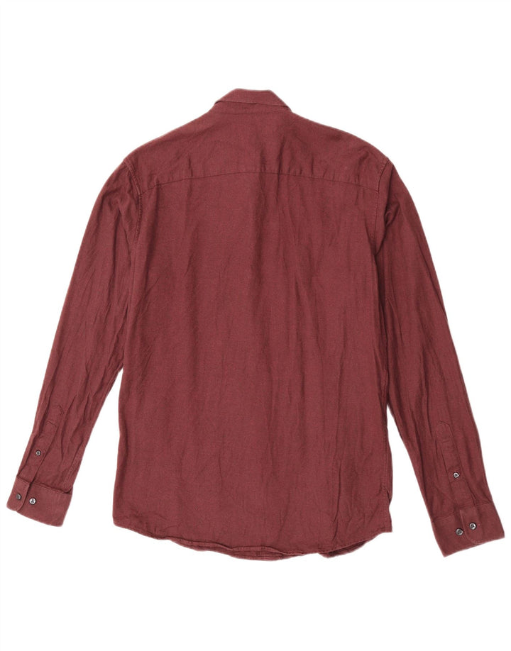 Camicia slim fit da uomo Jack & Jones in cotone bordeaux medio