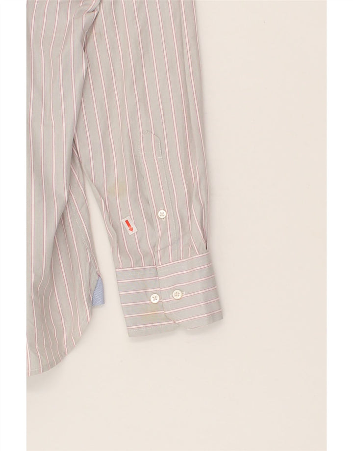 TOMMY HILFIGER Mens Coupe Ajustee Custom Fit Shirt Size 16 1/2  Large Grey Vintage Tommy Hilfiger and Second-Hand Tommy Hilfiger from Messina Hembry 