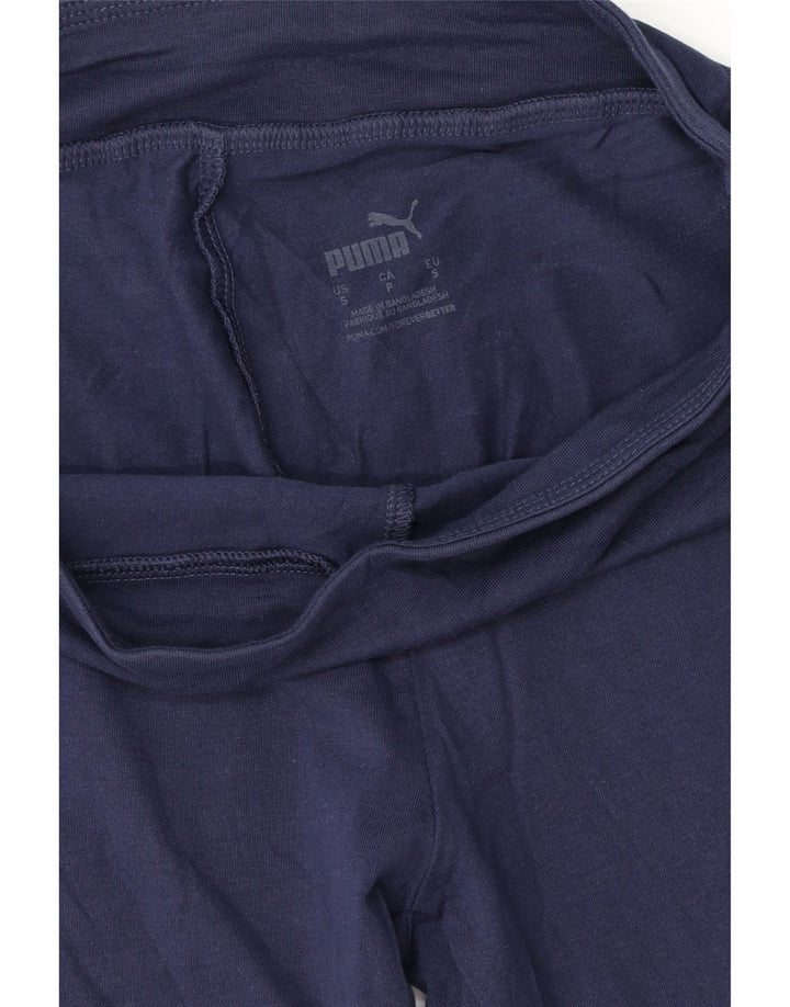 PUMA Womens Graphic Leggings UK 8 Small Navy Blue Vintage Puma and Second-Hand Puma from Messina Hembry 