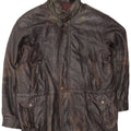 Giacca in pelle vintage da uomo UK 44 2XL Pelle nera