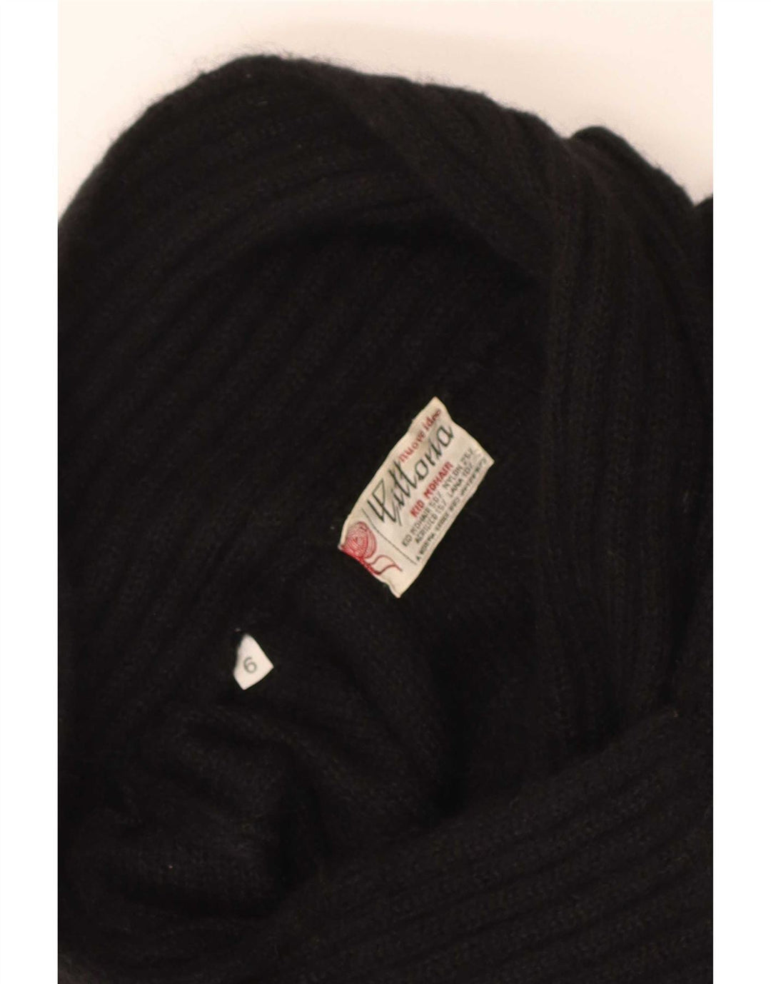 Maglione maglione vintage da donna con collo a scialle US 6 Mohair nero medio