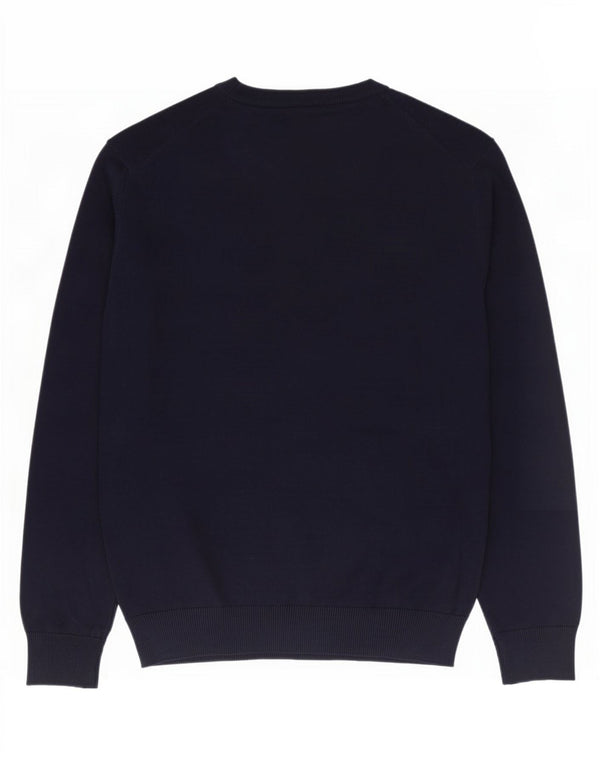 Crew Clothing Maglione da uomo con scollo a V in cotone medio blu navy