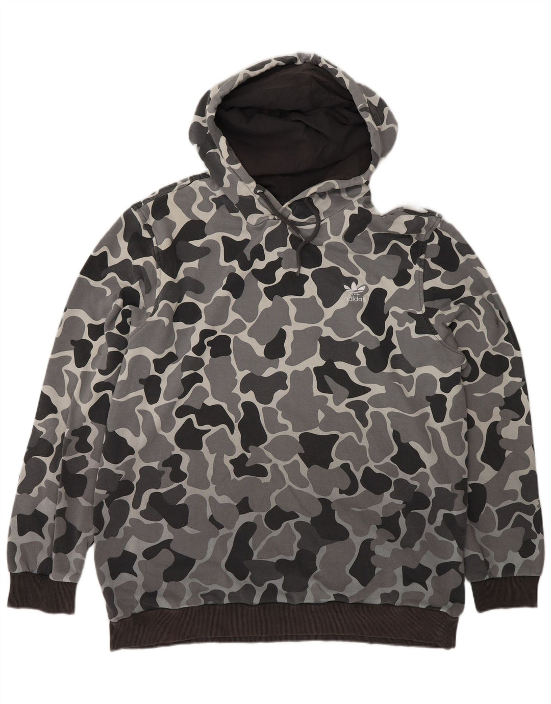 Felpa con cappuccio da uomo Adidas Large grigia mimetica