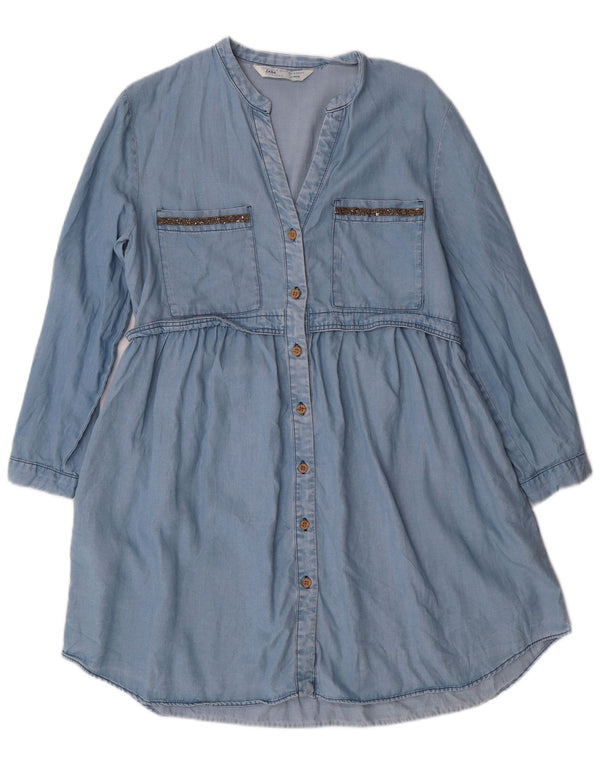 Abito chemisier ZARA da donna con maniche a 3/4 UK 12 Blu medio