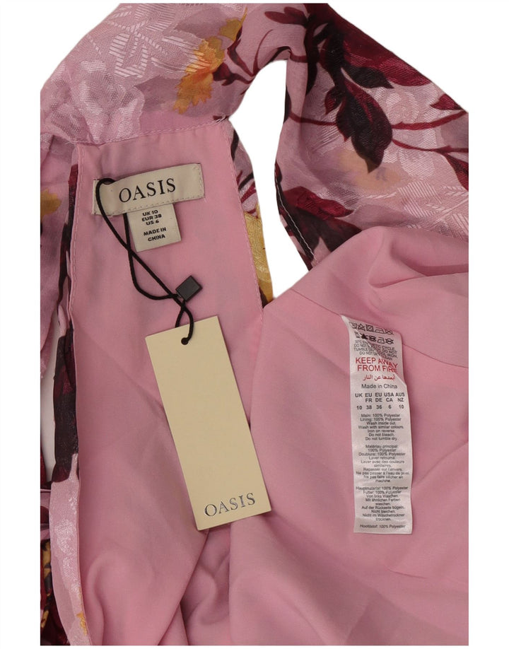 Abito maxi Halter da donna Oasis UK 10 Piccolo poliestere floreale rosa