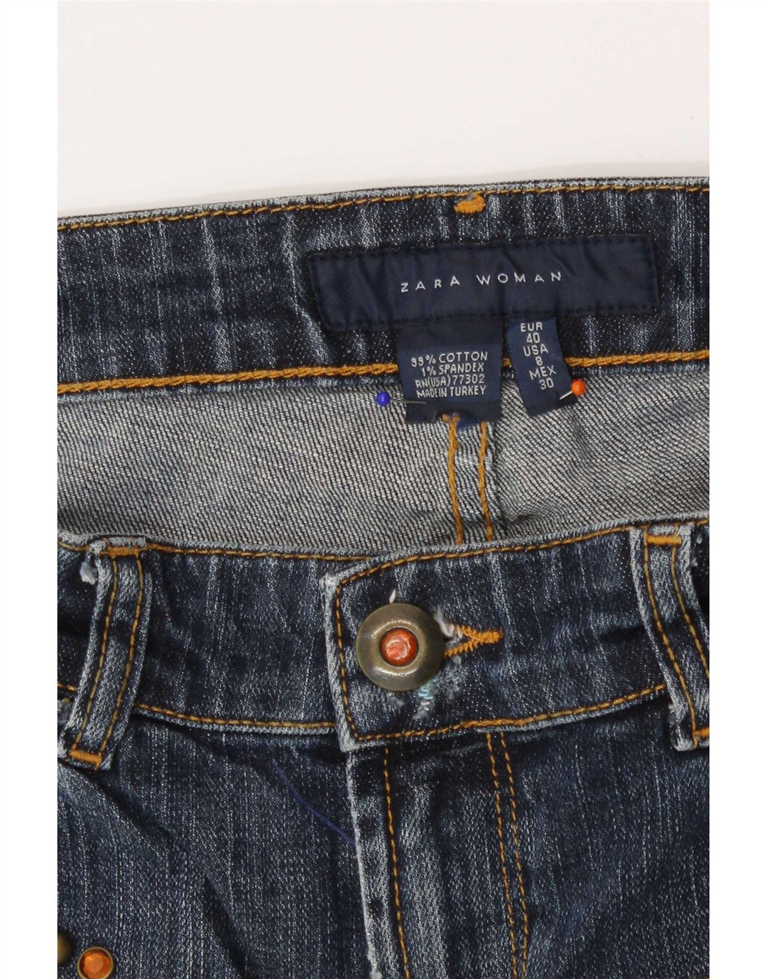 Jeans Bootcut da donna Zara EU 40 medio W30 L35 cotone blu navy