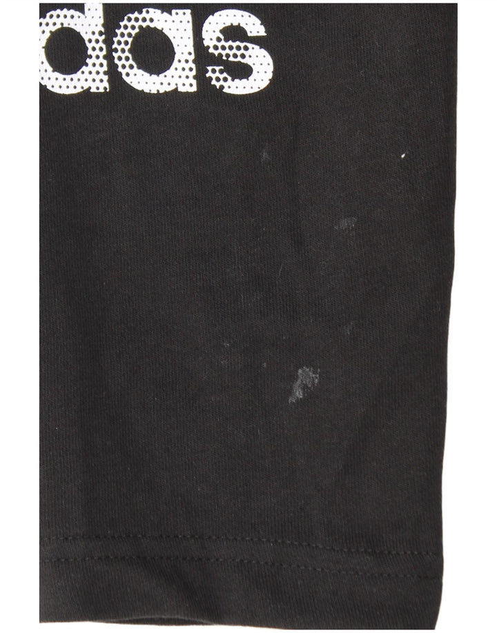ADIDAS Mens Graphic Tracksuit Trousers Small  Black Cotton