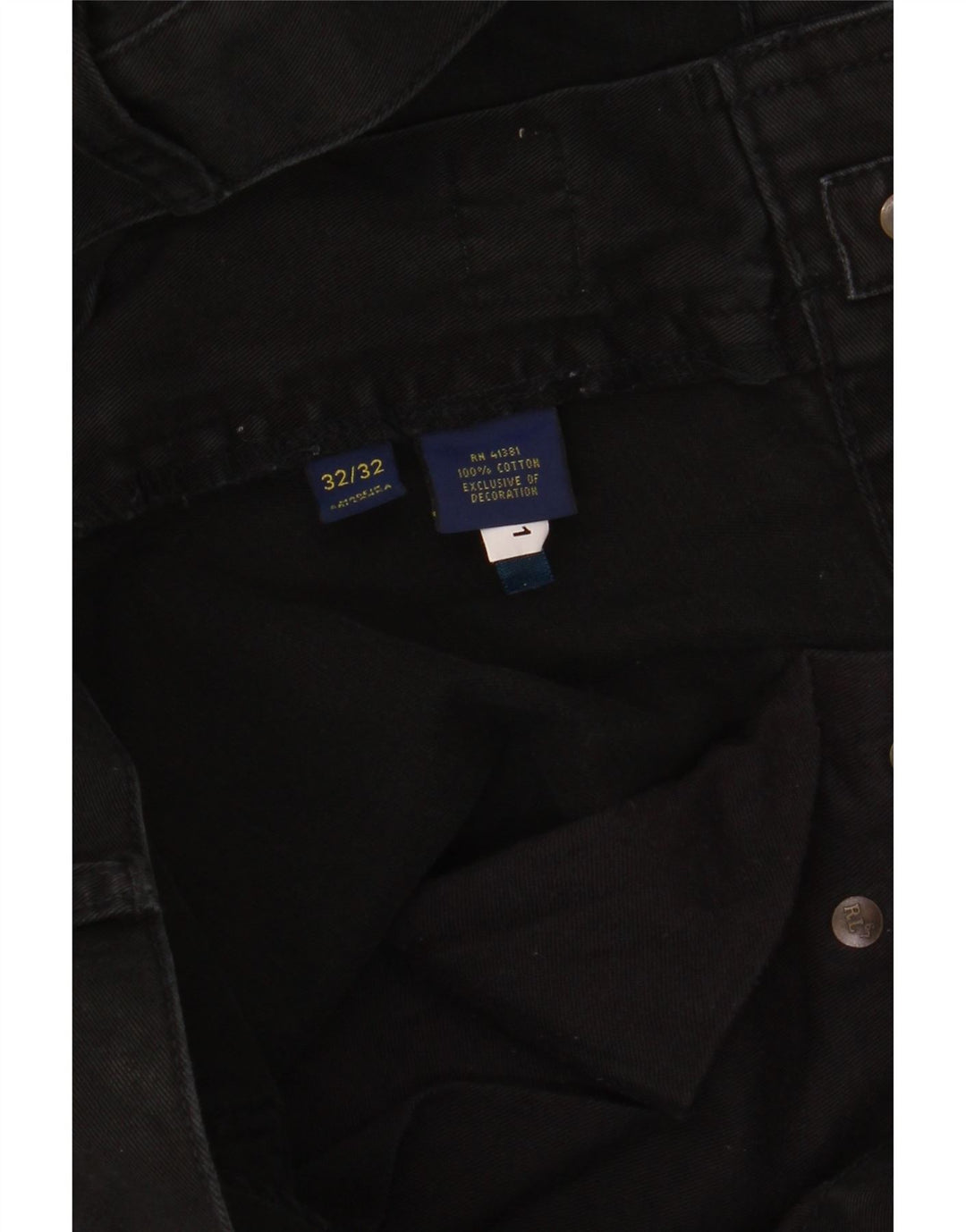 POLO RALPH LAUREN Jeans dritti da uomo W32 L32 Cotone nero