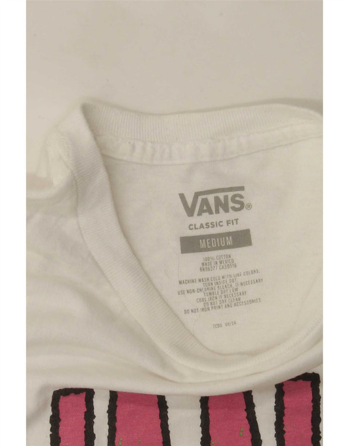 T-shirt grafica da uomo con vestibilità classica Vans, cotone bianco medio