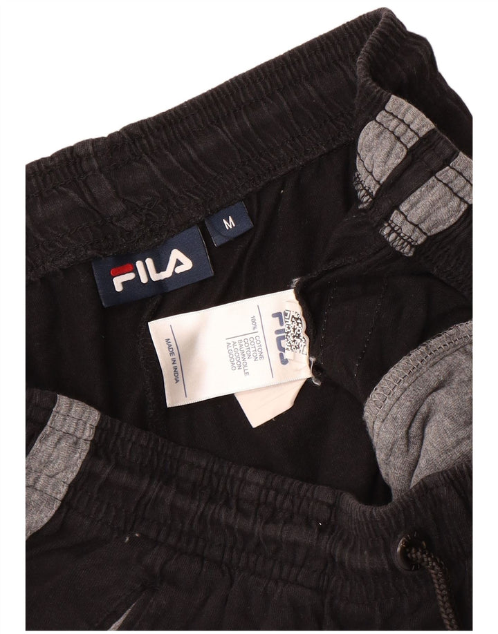 Pantaloncini sportivi da uomo Fila, cotone color block medio nero