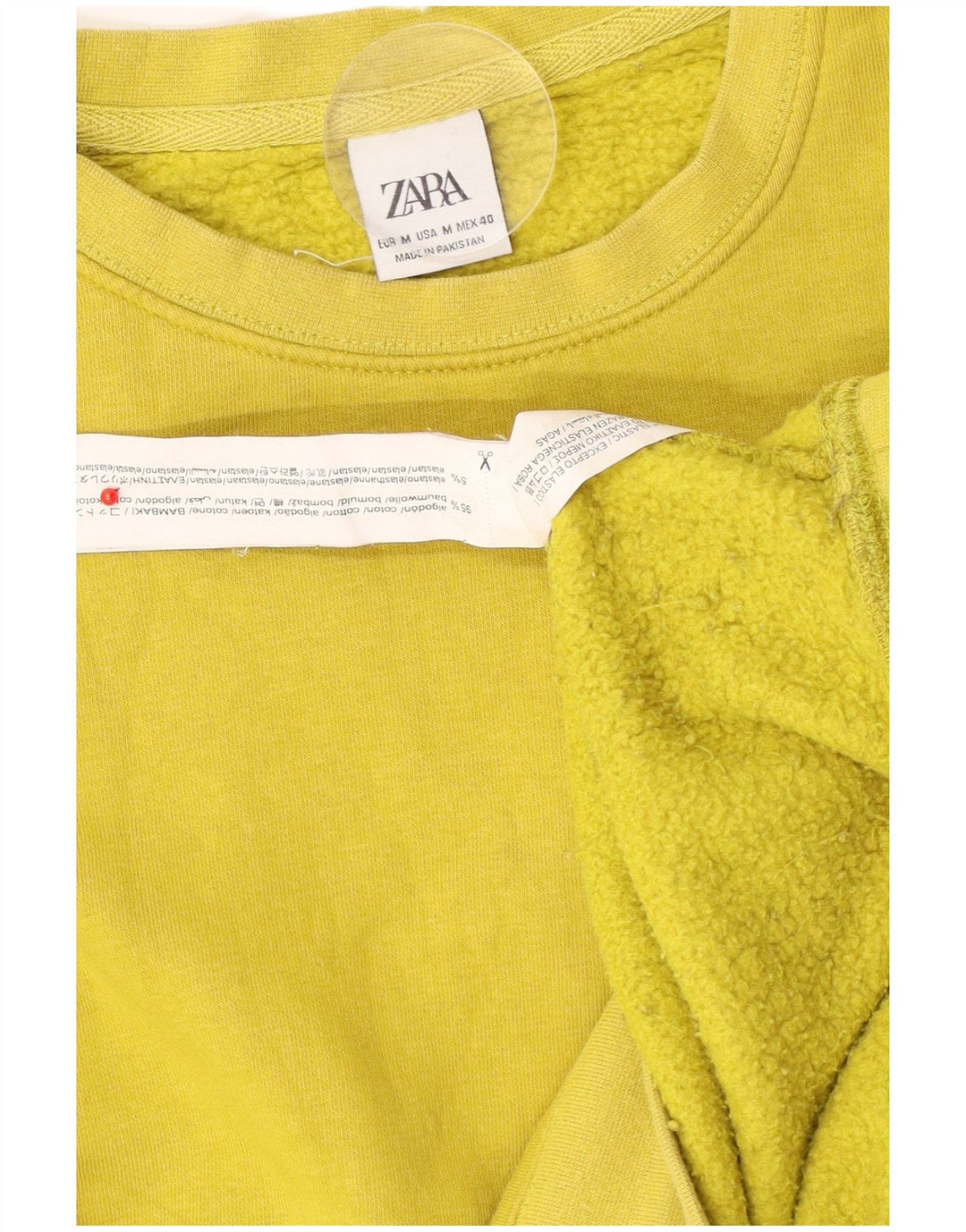 Felpa Zara Uomo Maglione Cotone Giallo Medio