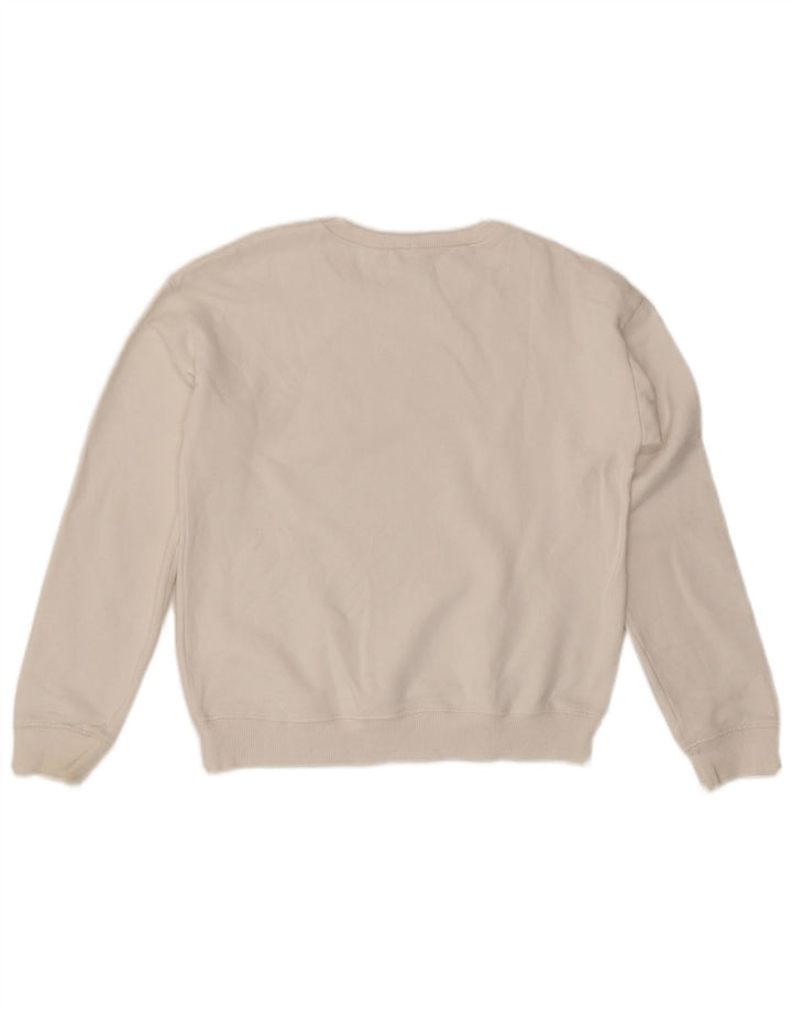 Felpa grafica da donna Benetton Maglione UK 10 Small Bianco