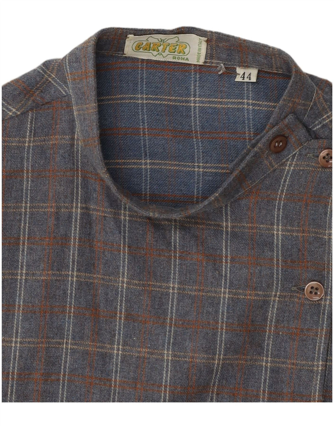 Camicetta camicia vintage da donna IT 44 grigio medio a quadri