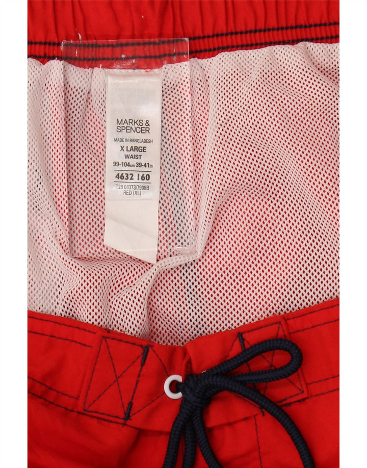 Pantaloncini da bagno da uomo Marks & Spencer XL rosso in poliestere color block