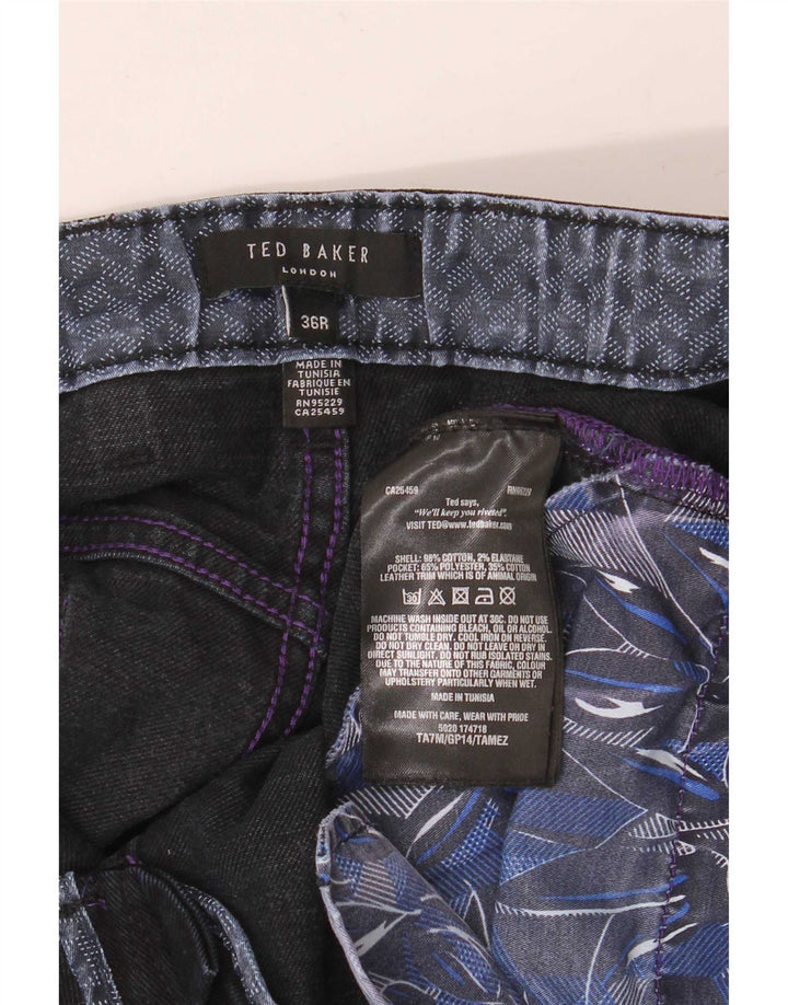 Jeans slim da uomo Ted Baker W36 L32 cotone blu navy