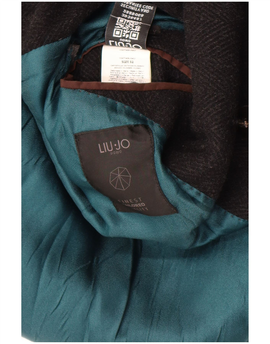 Cappotto Doppiopetto Uomo Liu Jo IT 52 XL Lana Spinata Nera