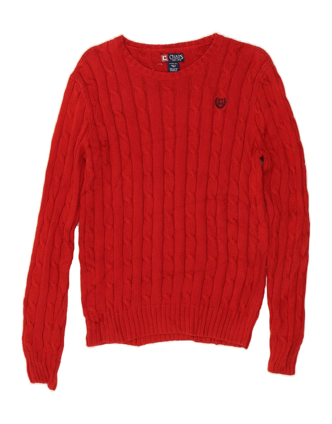 CHAPS Boys Boat Neck Jumper Sweater 15-16 Years Large Red Cotton Vintage Chaps and Second-Hand Chaps from Messina Hembry 