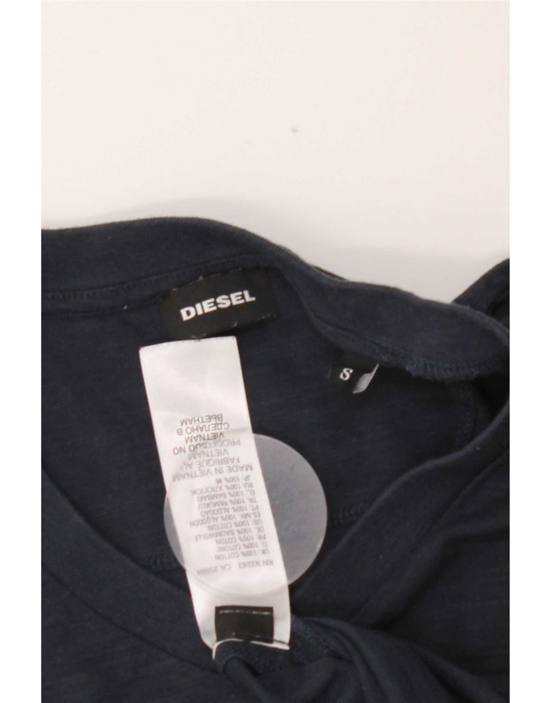 T-shirt da uomo Diesel Top Small in cotone screziato blu navy