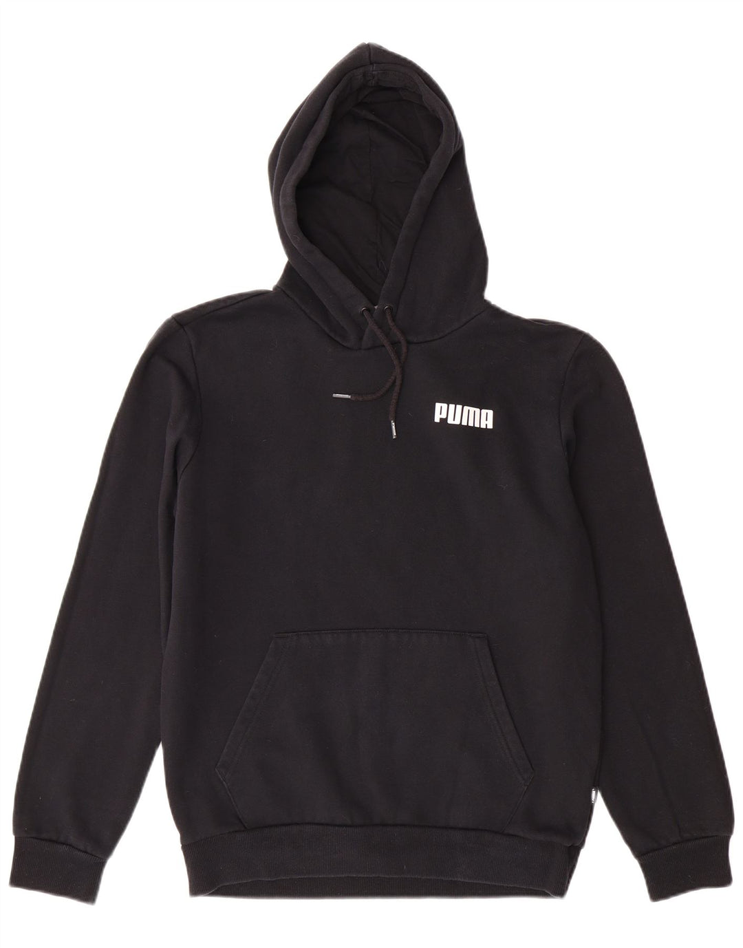 Felpa con cappuccio da uomo PUMA piccola in cotone nero