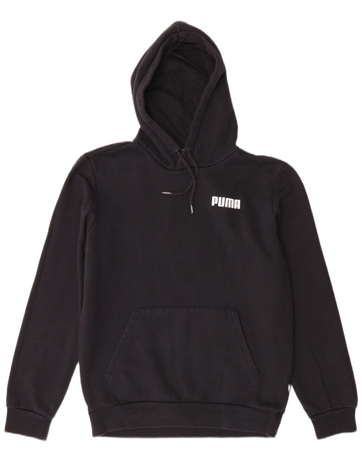 Felpa con cappuccio da uomo PUMA piccola in cotone nero