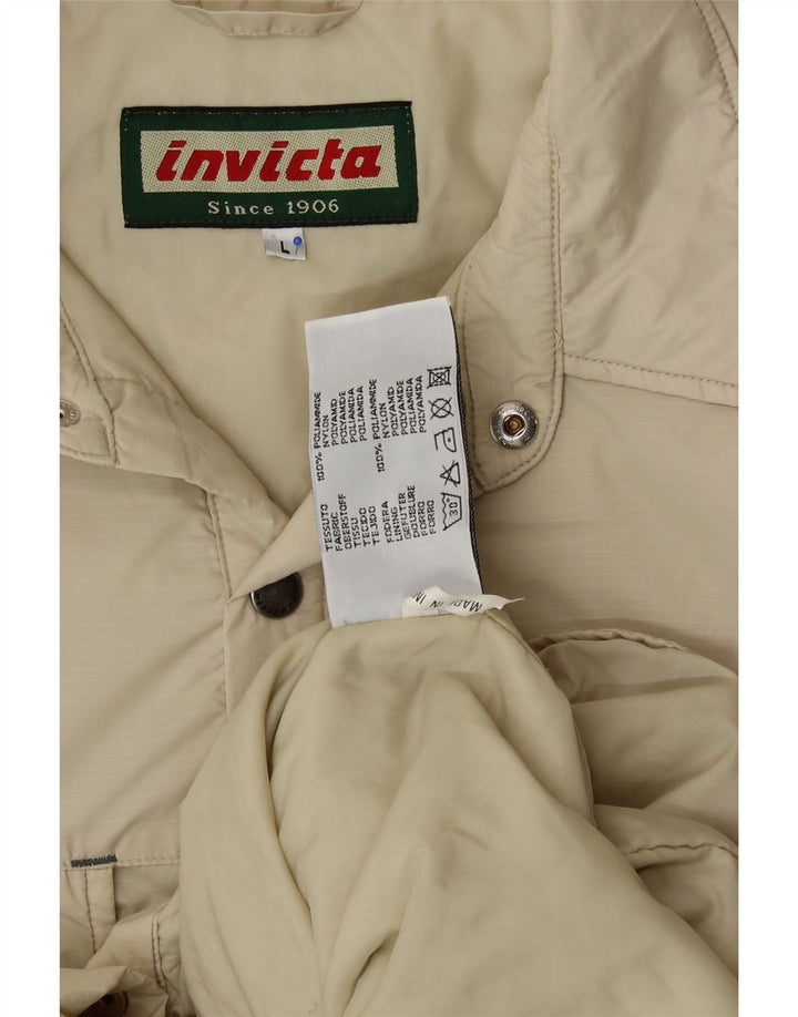 INVICTA Mens Bomber Jacket UK 40 Large Beige Polyamide