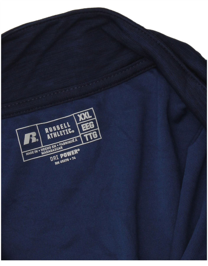 RUSSELL ATHLETIC Top da tuta pullover Dri-Power da uomo 2XL blu navy