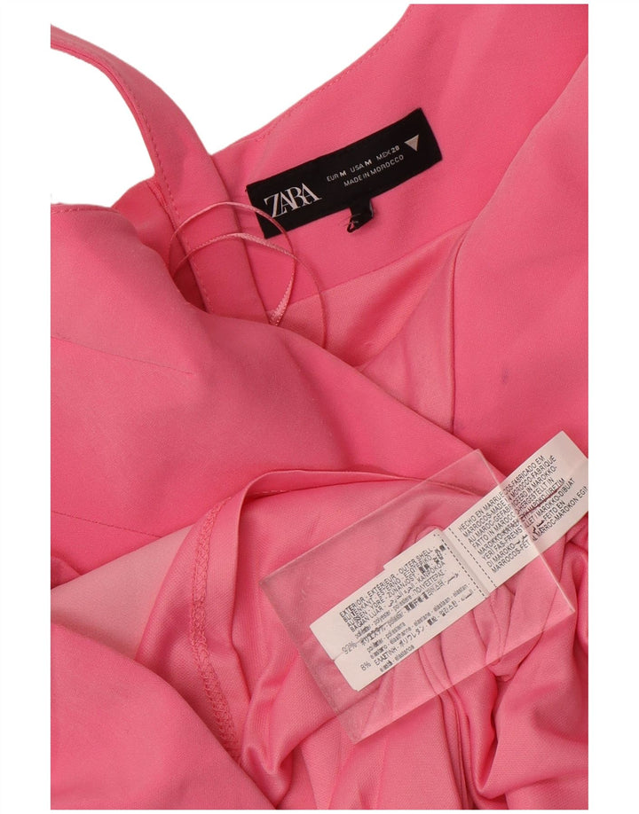 Abito aderente senza maniche da donna Zara UK 12 Poliestere rosa medio