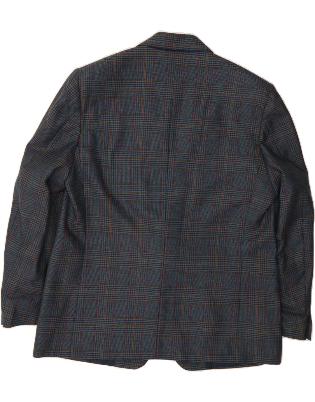 GINALEBOLE Mens 2 Button Blazer Jacket UK 38 Medium Navy Blue Check Vintage Ginalebole and Second-Hand Ginalebole from Messina Hembry 