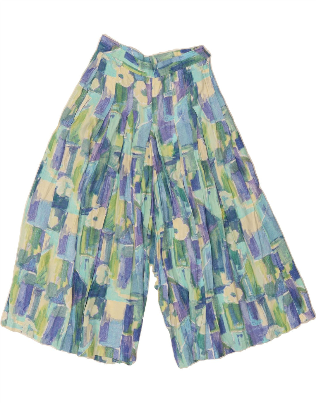 VINTAGE Womens Abstract Pattern Capri Trousers W26 L18 Multicoloured Vintage Vintage and Second-Hand Vintage from Messina Hembry 