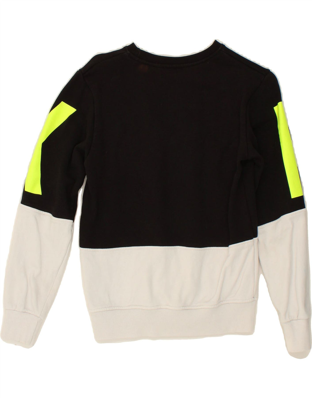 PYREX Boys Graphic Sweatshirt Jumper 10-11 Years Black Colourblock Cotton Vintage Pyrex and Second-Hand Pyrex from Messina Hembry 