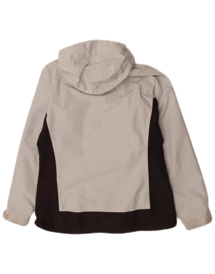 Giacca antipioggia con cappuccio da donna Helly Hansen UK 14 Medium Off White Colourblock