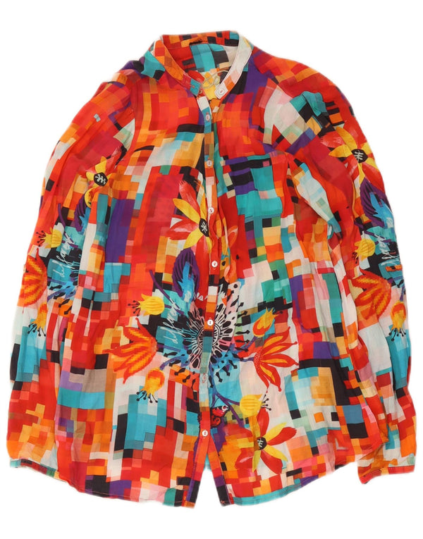 Desigual Camicia da donna con grafica, camicetta UK 12 media multicolore geometrica