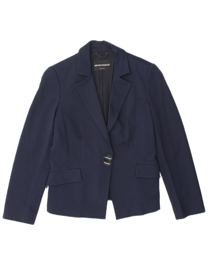 Giacca blazer da donna a 1 bottone Emporio Armani UK 10 piccola blu navy