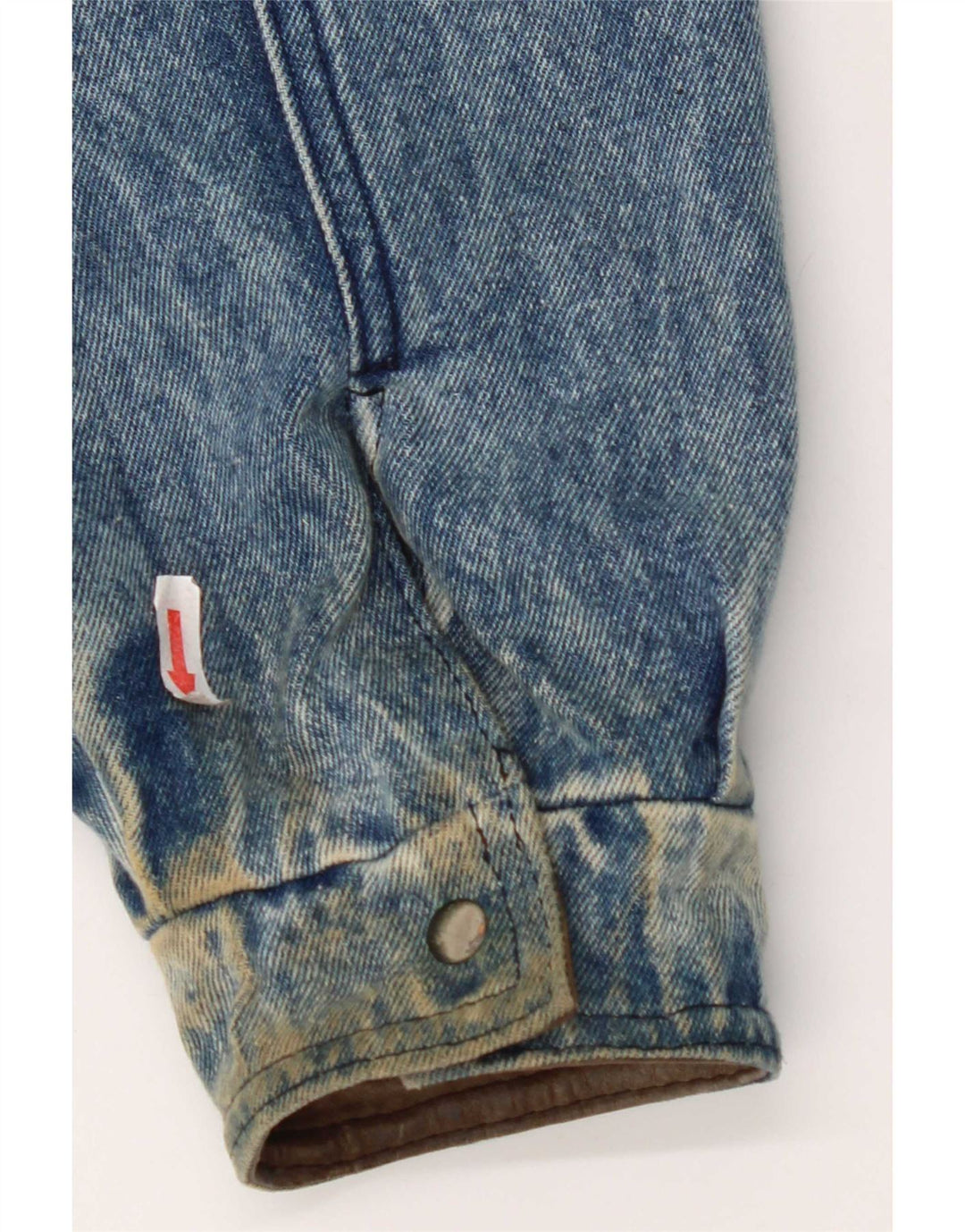 Giacca di jeans reversibile vintage da uomo IT 50 grande in pelle blu