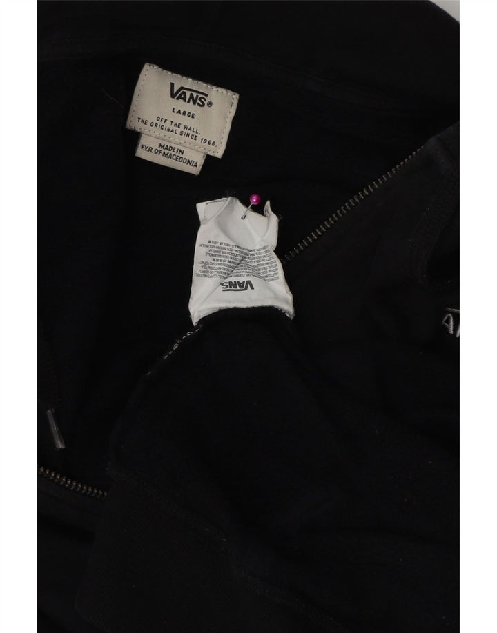 Felpa con cappuccio e zip da uomo Vans grande in cotone nero