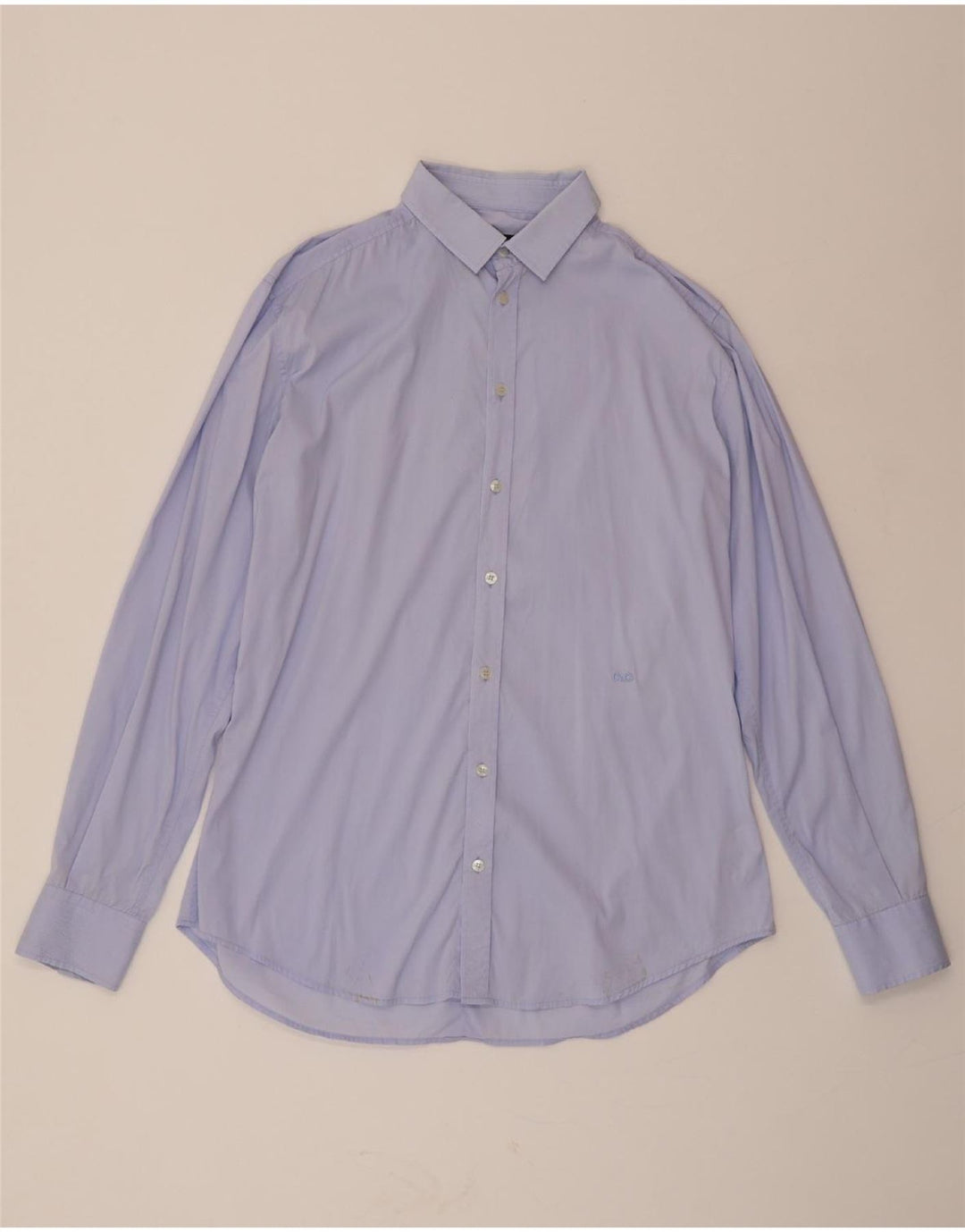 DOLCE & GABBANA Mens BRAD Shirt Size 41 16 Large Blue Cotton Vintage Dolce & Gabbana and Second-Hand Dolce & Gabbana from Messina Hembry 