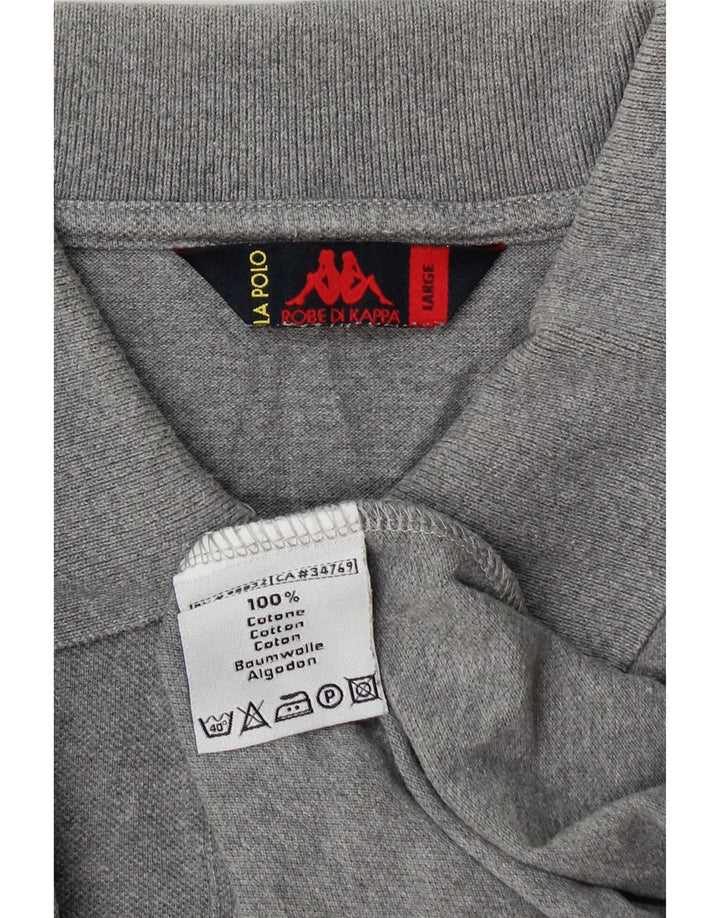 Polo Kappa Uomo Manica Lunga Large in Cotone Grigio