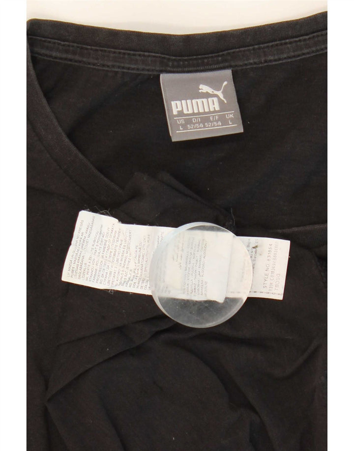 T-shirt grafica da uomo Puma Top grande in cotone nero