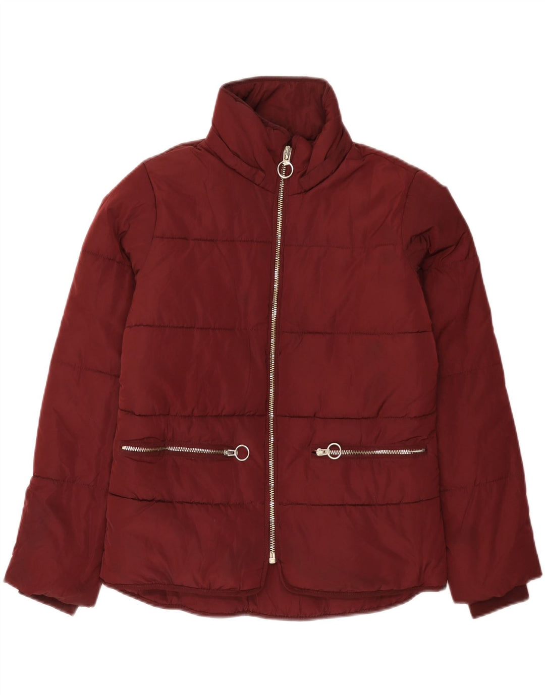 Giacca imbottita oversize da donna Topshop UK 8 piccola bordeaux in poliestere