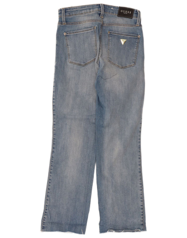 Jeans dritti Guess da donna a vita media corta W27 L25 cotone blu