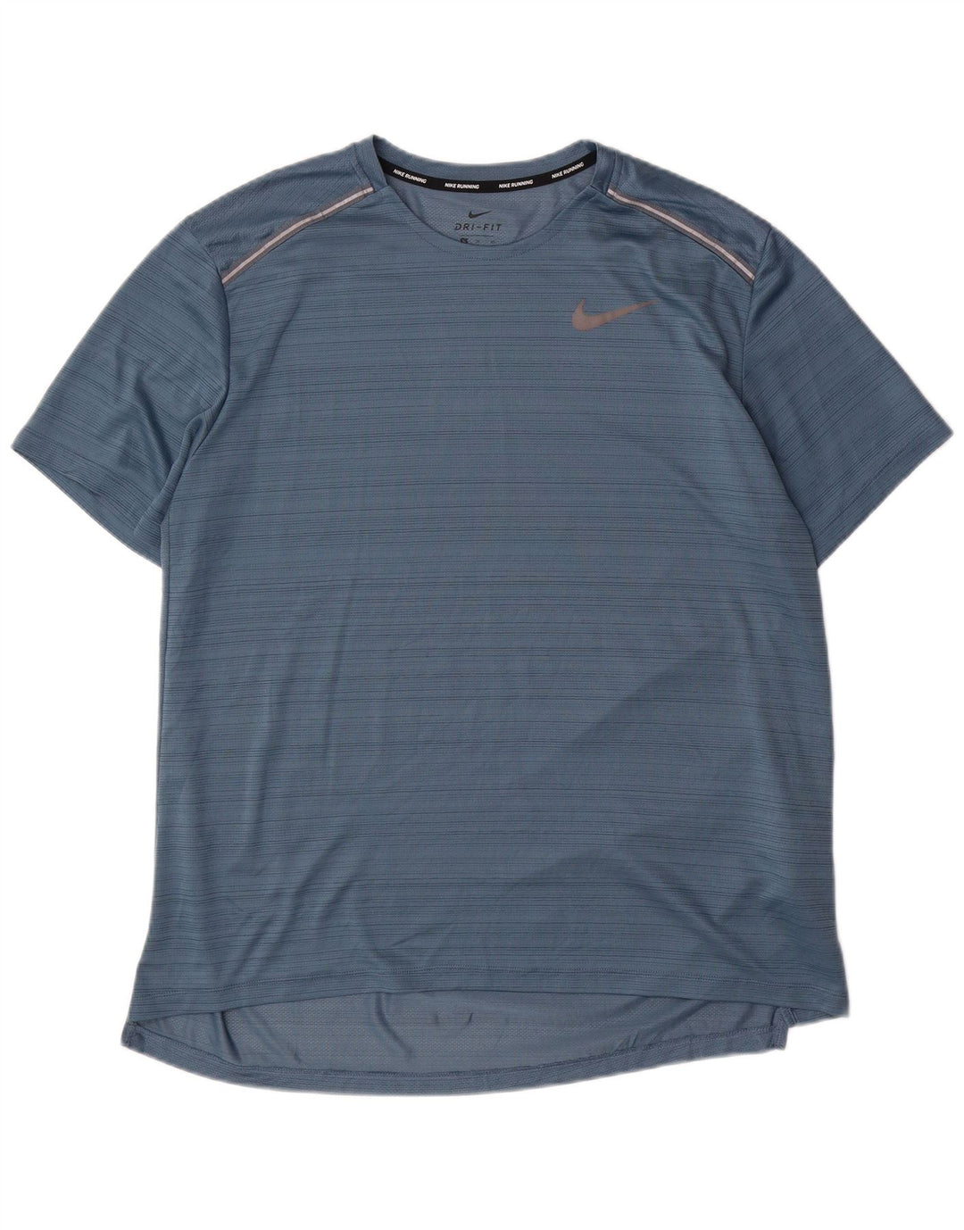 T-shirt Nike da uomo Dri Fit Top XL blu gessato in poliestere