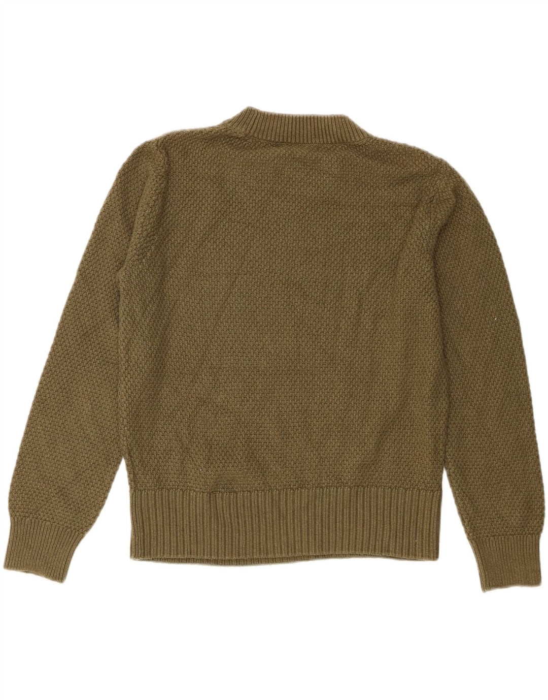 Maglione maglione girocollo da donna Marks & Spencer UK 12 cotone kaki medio