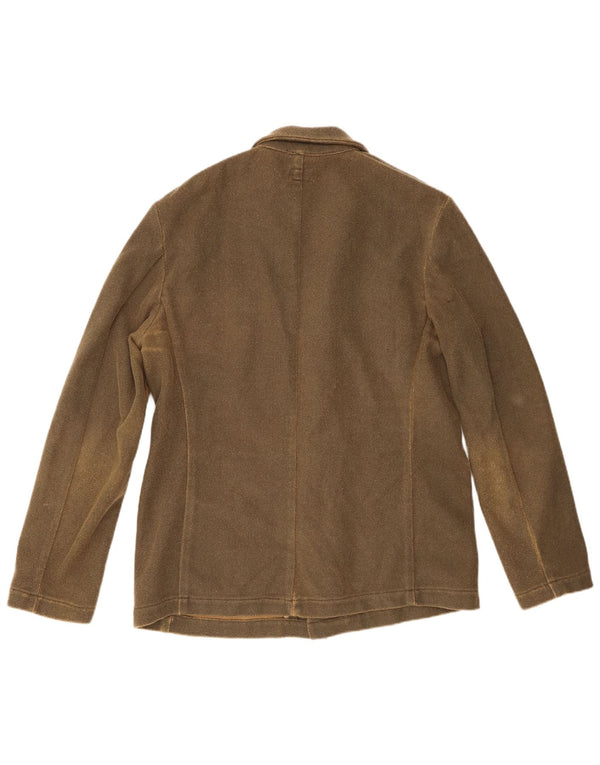 Calvin Klein Mens 3 Button Blazer Jacket UK 44 2XL Khaki Polyester