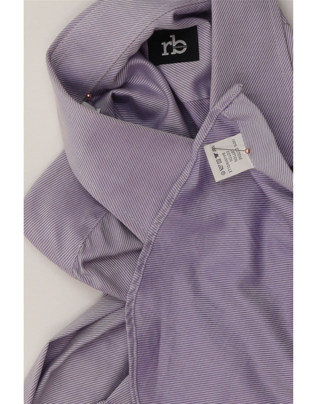 Camicia da uomo ROCCOBAROCCO taglia 41 16 grande cotone gessato viola