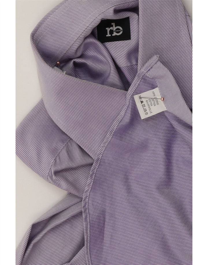 Camicia da uomo ROCCOBAROCCO taglia 41 16 grande cotone gessato viola