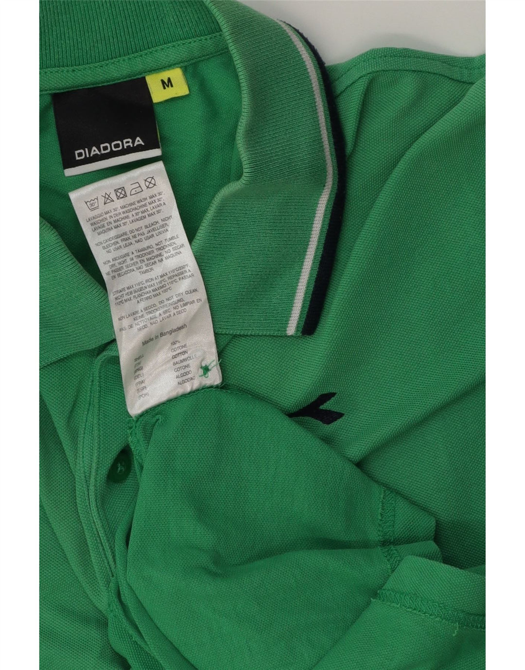 Polo Diadora Uomo Verde Medio In Cotone