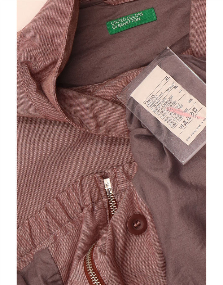 Giubbotto bomber da uomo Benetton UK 42 XL cotone marrone