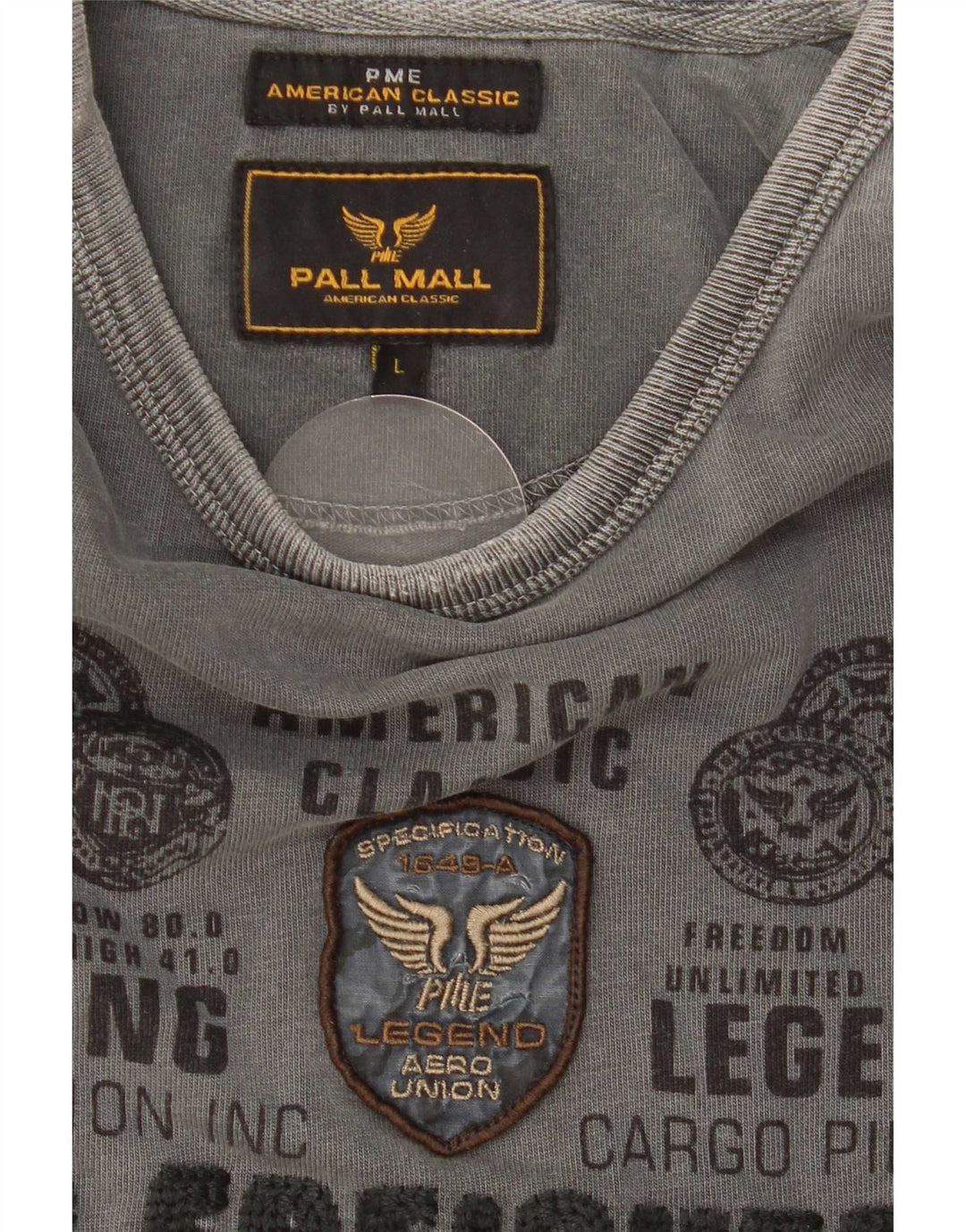 Pall Mall Top grafico da uomo a maniche lunghe grande grigio